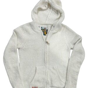Roxy Snow White/Cream Hooded Layer Zip-Up Sweater